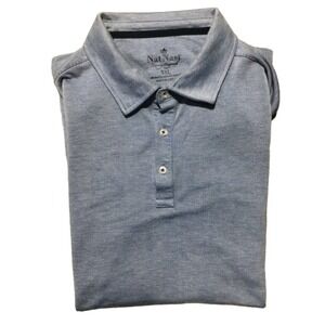 Nat Nast Lt Blue Rayon Polyester Polo Shirt Mens Size 2XL